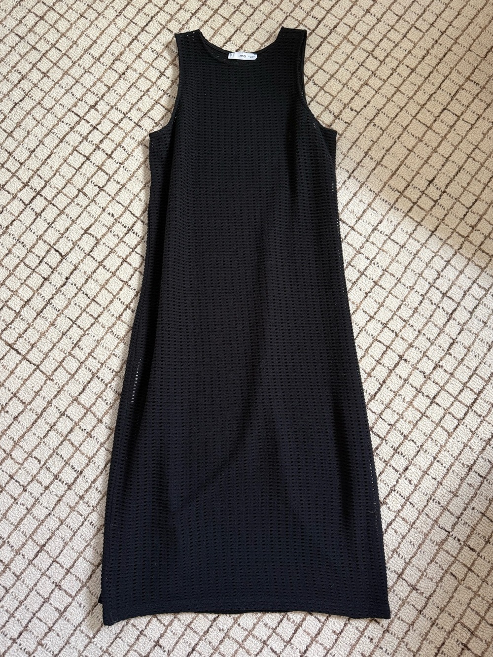 Mango Black Sleeveless Knit Midi Dress